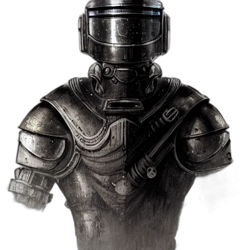 robot, mask, sword, staff transparent PNG cut-out