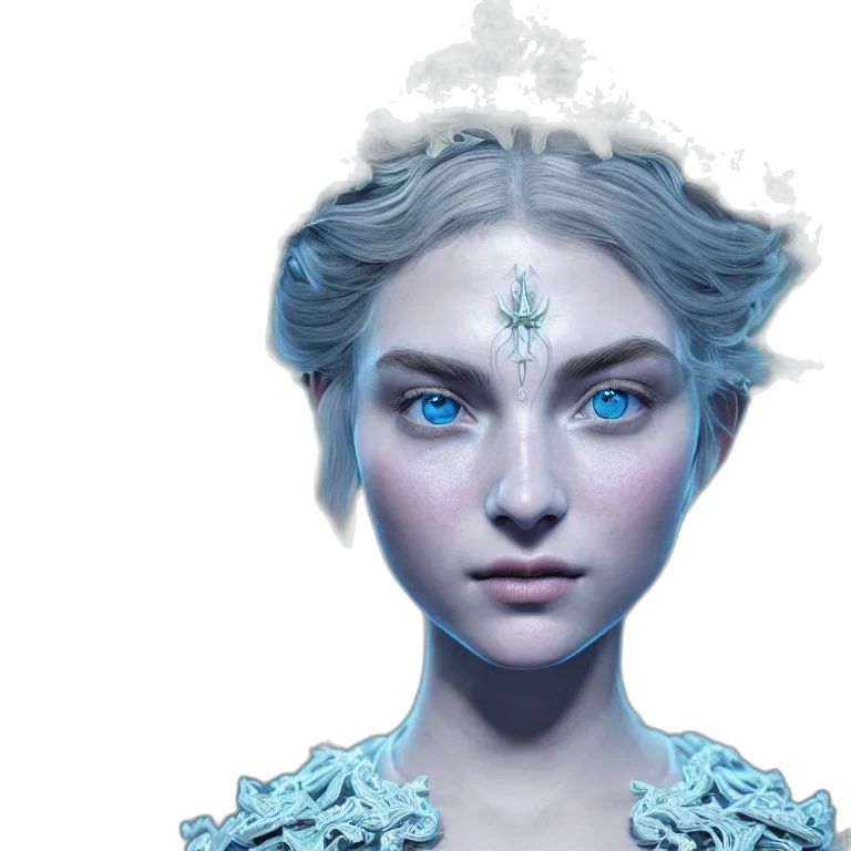 crown, face, jewelry, fantasy art transparent PNG cut-out