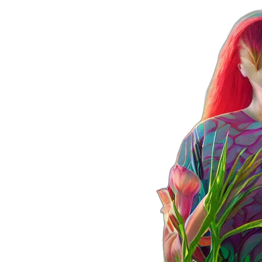 flower, dress, photorealistic, 3d render transparent PNG cut-out