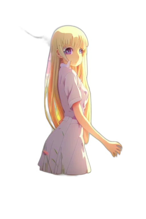 dress, staff, hair, robot transparent PNG cut-out