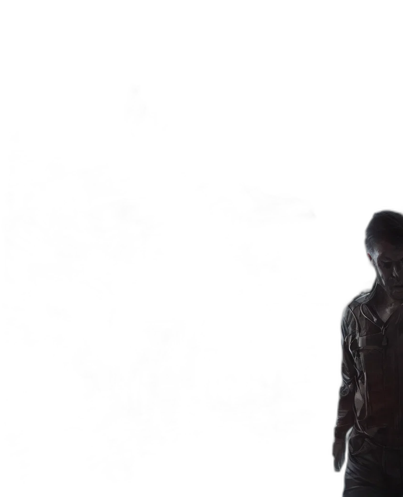 jacket, staff, robot, face transparent PNG cut-out