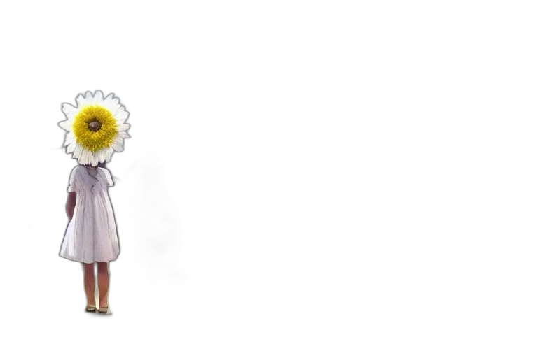dress, flower, mask, creature transparent PNG cut-out