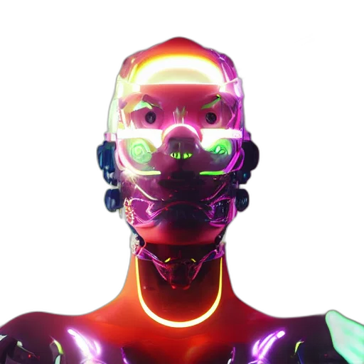 robot, mask, face, cyberpunk transparent PNG cut-out