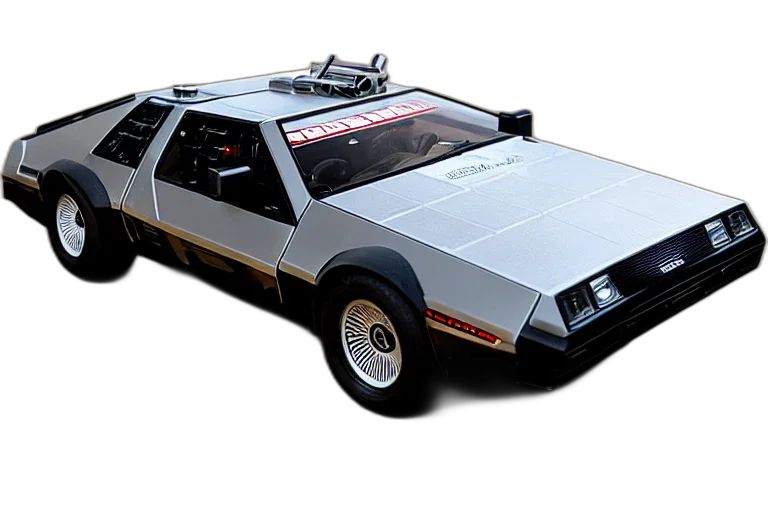car, concept art, cyberpunk, delorean transparent PNG cut-out