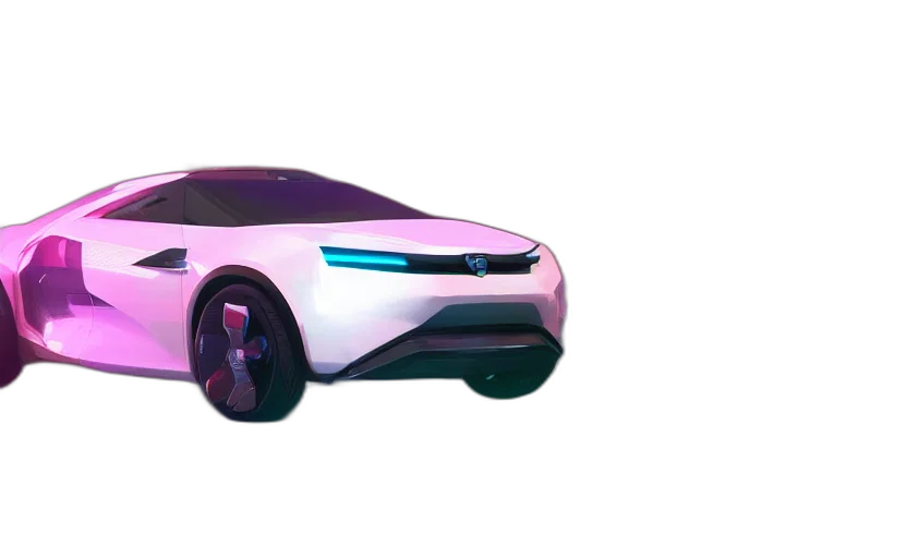 car, robot, concept art, vaporwave transparent PNG cut-out