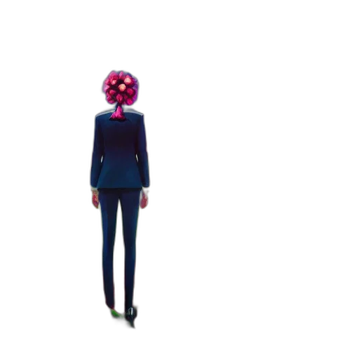 robot, jacket, creature, flower transparent PNG cut-out
