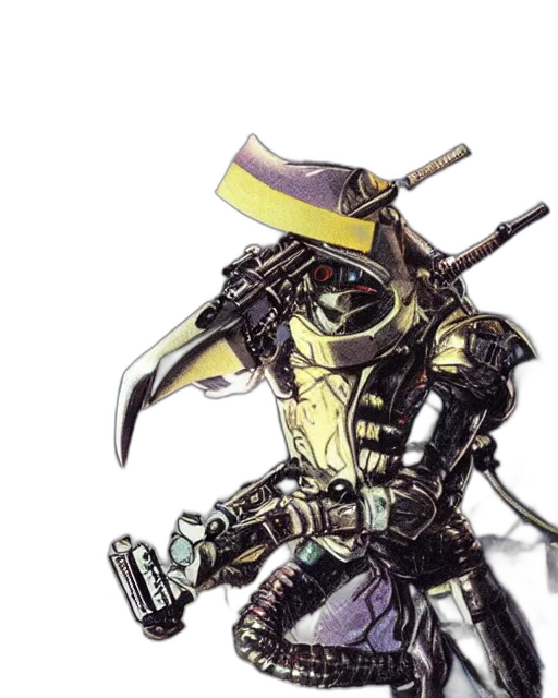robot, weapon, staff, mask transparent PNG cut-out