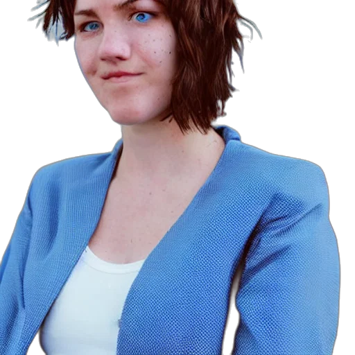staff, jacket, face, dress transparent PNG cut-out