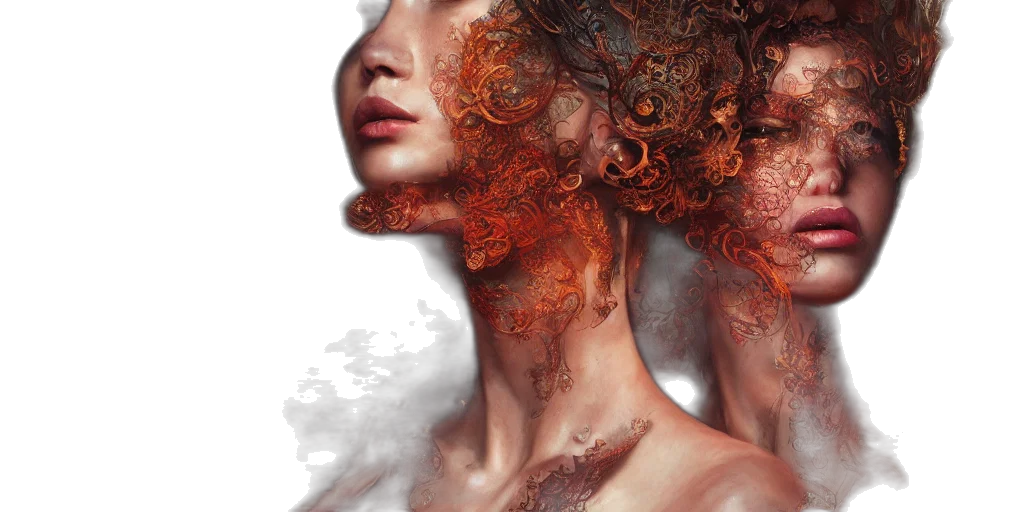 face, mask, concept art, fantasy art transparent PNG cut-out