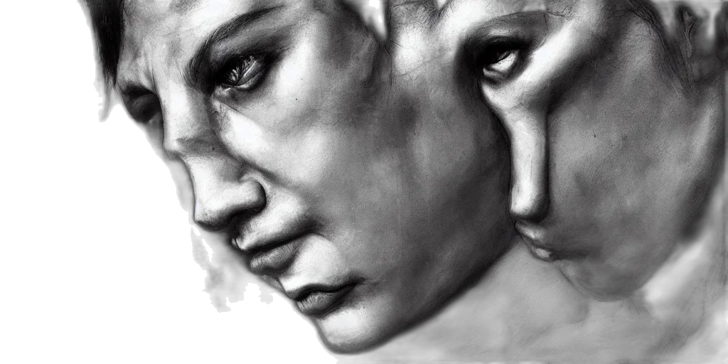 face, mask, photorealistic, pencil sketch transparent PNG cut-out