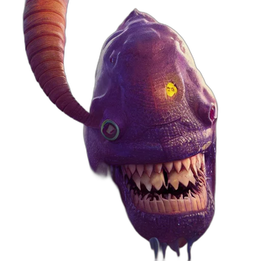 creature, mask, dragon, staff transparent PNG cut-out