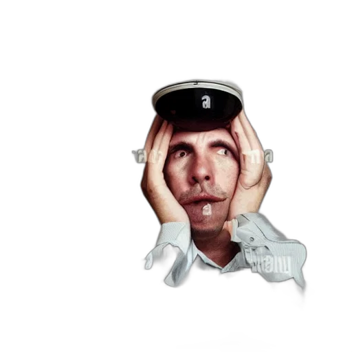 face, hat, staff, photorealistic transparent PNG cut-out