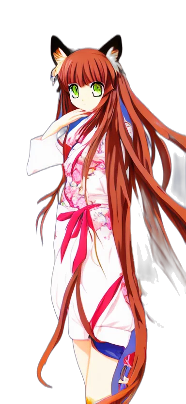 dress, staff, flower, hair transparent PNG cut-out