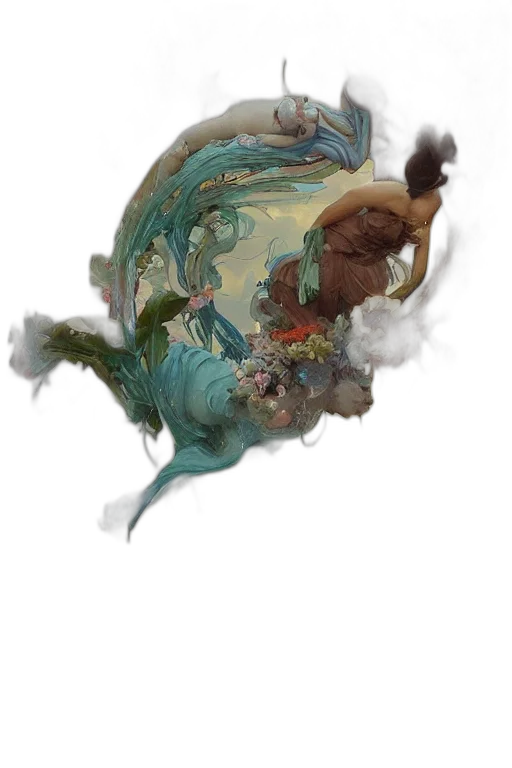 dragon, creature, mask, staff transparent PNG cut-out