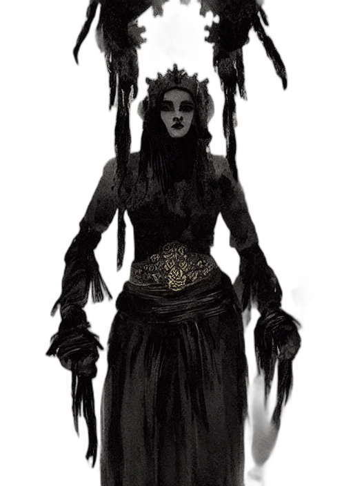 staff, creature, mask, dress transparent PNG cut-out