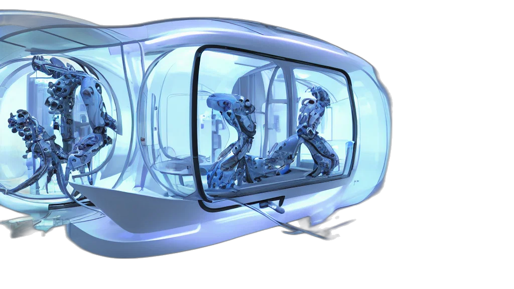 robot, car, concept art, cyberpunk transparent PNG cut-out