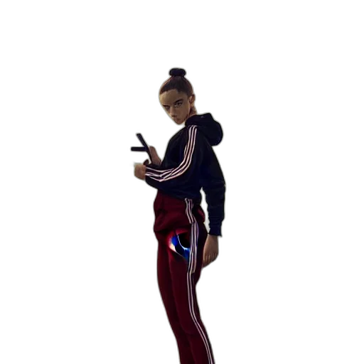 jacket, staff, robot, creature transparent PNG cut-out