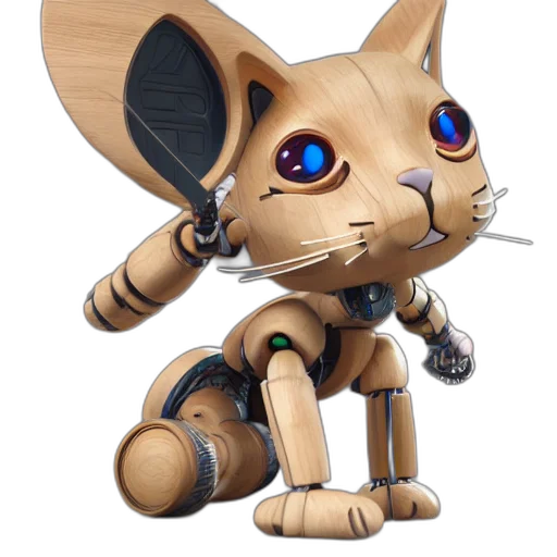 staff, animal, robot, 3d render transparent PNG cut-out