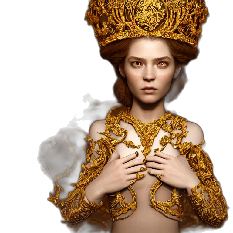 crown, dress, jewelry, fantasy art transparent PNG cut-out