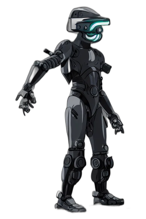 robot, concept art, 3d render, cyberpunk transparent PNG cut-out