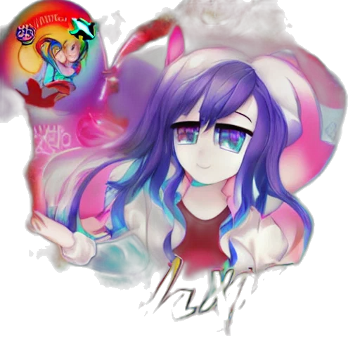 hat, anime, pixel art, vaporwave transparent PNG cut-out