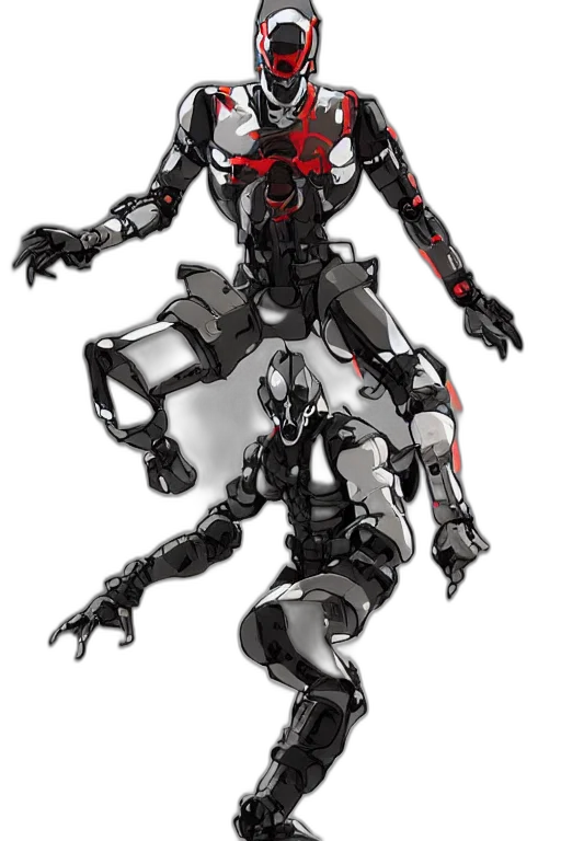 robot, concept art, 3d render, cyberpunk transparent PNG cut-out