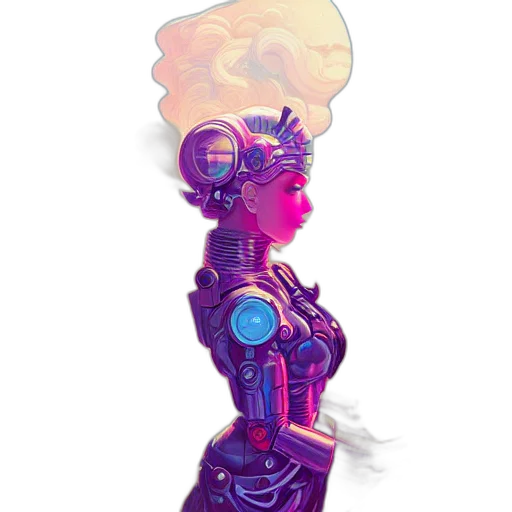 robot, dress, staff, weapon transparent PNG cut-out