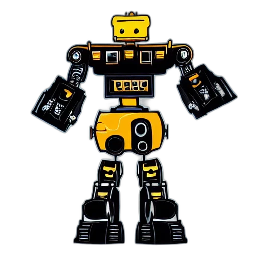 robot, concept art, 3d render, pixel art transparent PNG cut-out