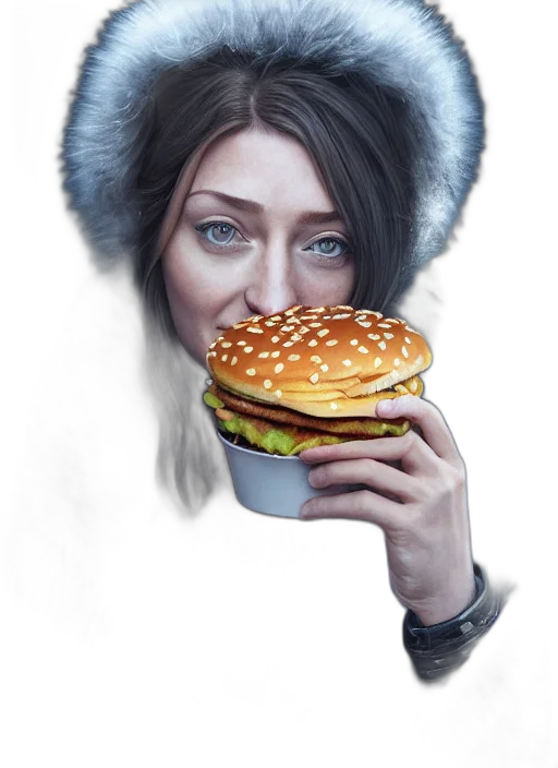 food, face, hat, jacket transparent PNG cut-out