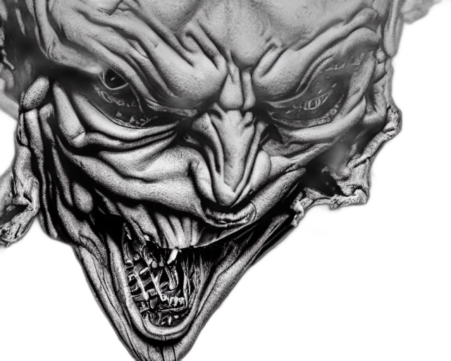 mask, face, creature, photorealistic transparent PNG cut-out