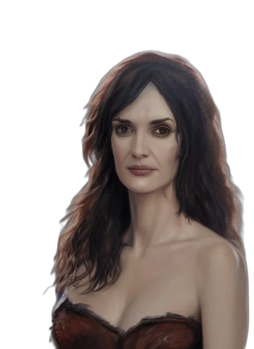 face, dress, jewelry, photorealistic transparent PNG cut-out