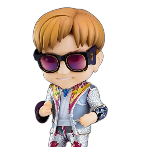 cartoon, 3d render, elton, john transparent PNG cut-out
