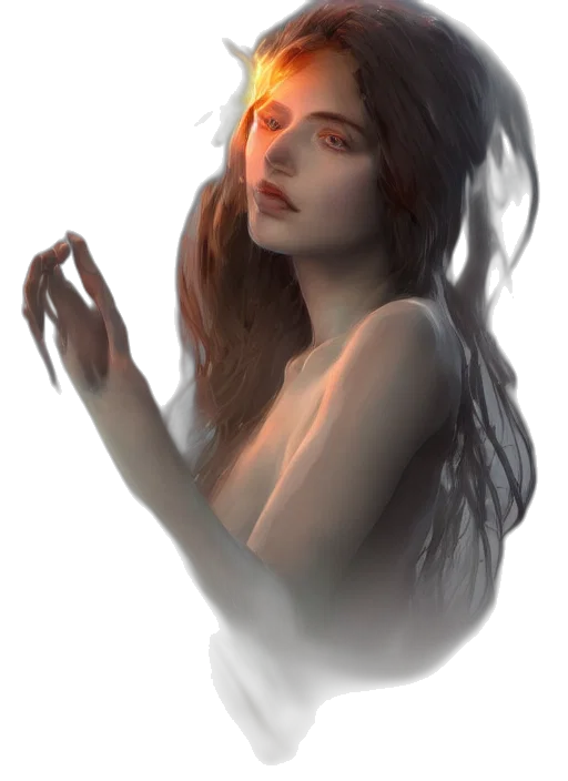 face, dress, crown, creature transparent PNG cut-out