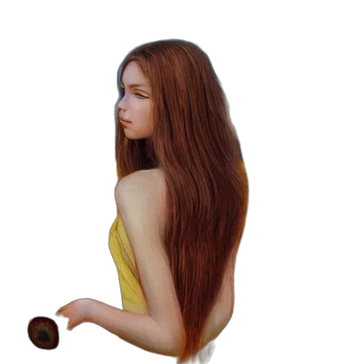 hair, staff, dress, jewelry transparent PNG cut-out