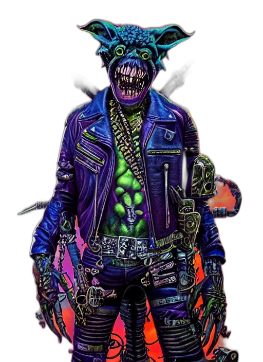 jacket, weapon, cyberpunk, concept art transparent PNG cut-out
