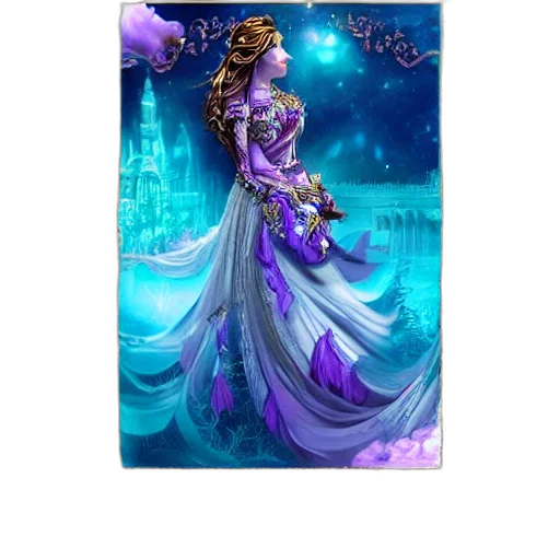 dress, jewelry, staff, dragon transparent PNG cut-out