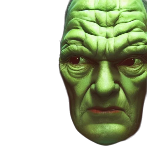 face, mask, creature, 3d render transparent PNG cut-out