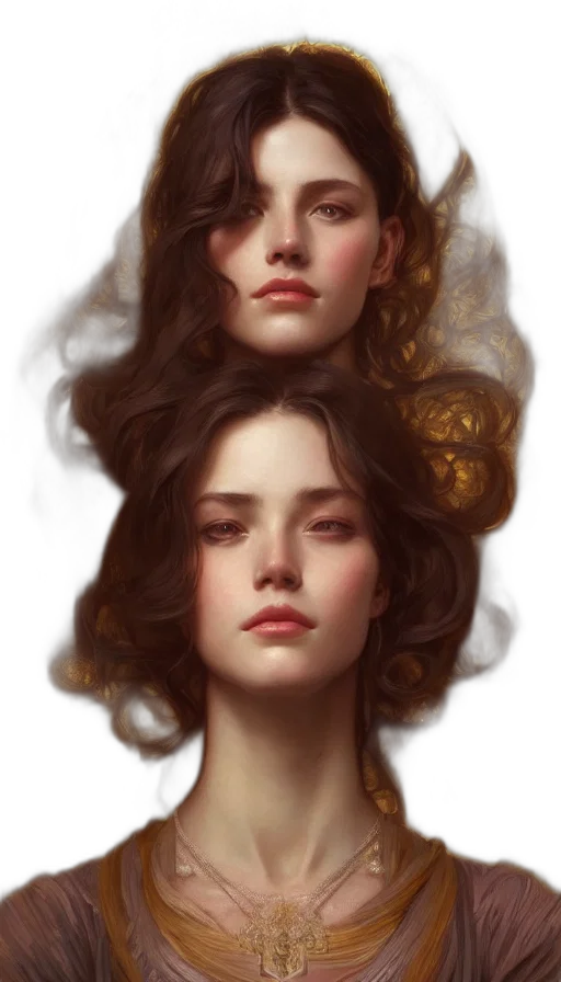 crown, face, hair, fantasy art transparent PNG cut-out