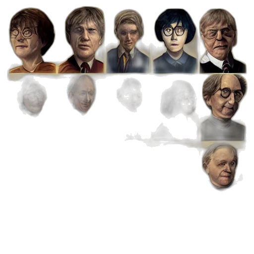 face, staff, hair, concept art transparent PNG cut-out