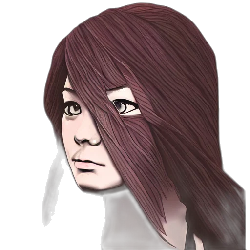 face, mask, hair, photorealistic transparent PNG cut-out