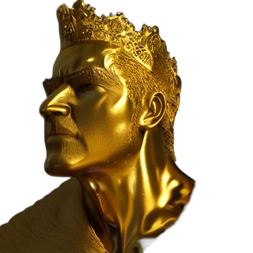 crown, face, mask, 3d render transparent PNG cut-out