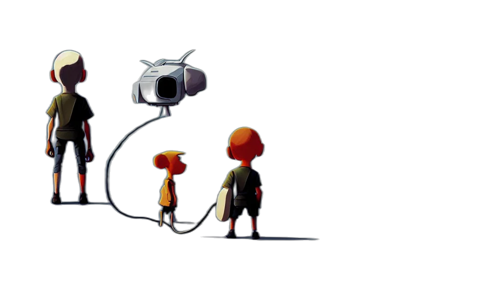 robot, staff, weapon, umbrella transparent PNG cut-out