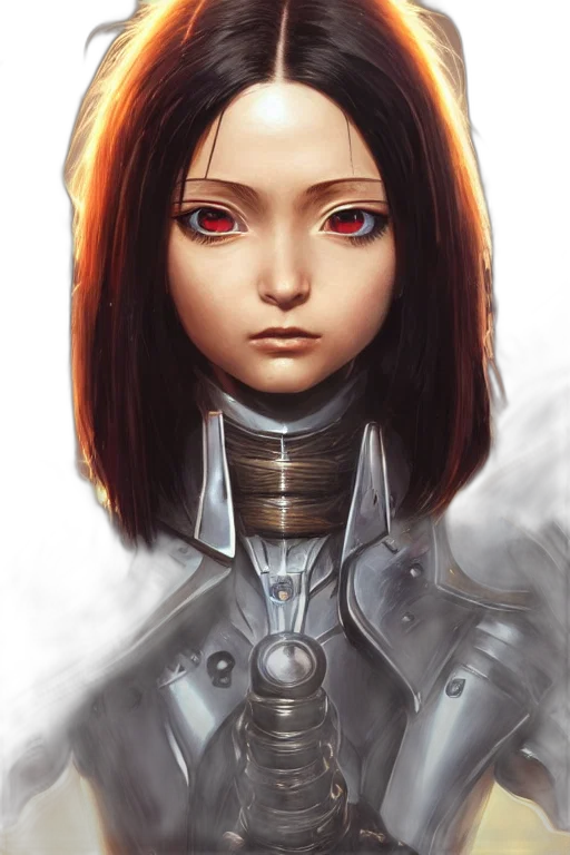 robot, face, staff, fantasy art transparent PNG cut-out