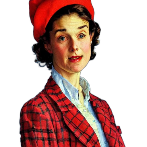 hat, face, jacket, staff transparent PNG cut-out