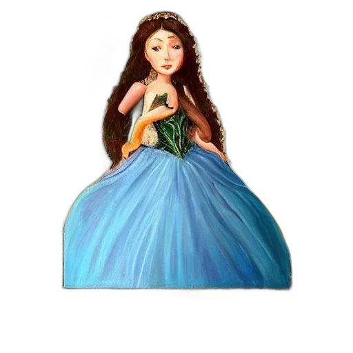 dress, crown, jewelry, staff transparent PNG cut-out