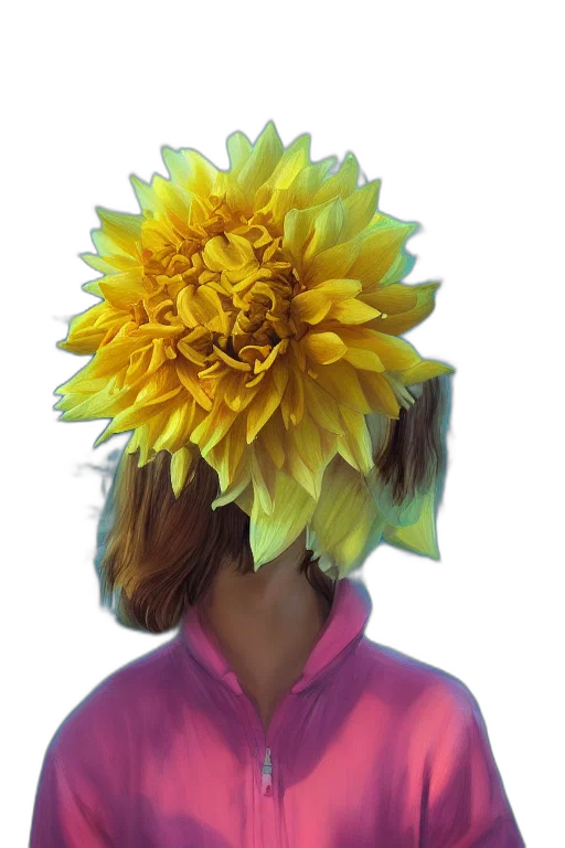 flower, crown, face, staff transparent PNG cut-out