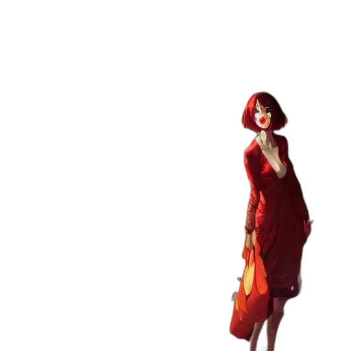 dress, umbrella, hat, staff transparent PNG cut-out