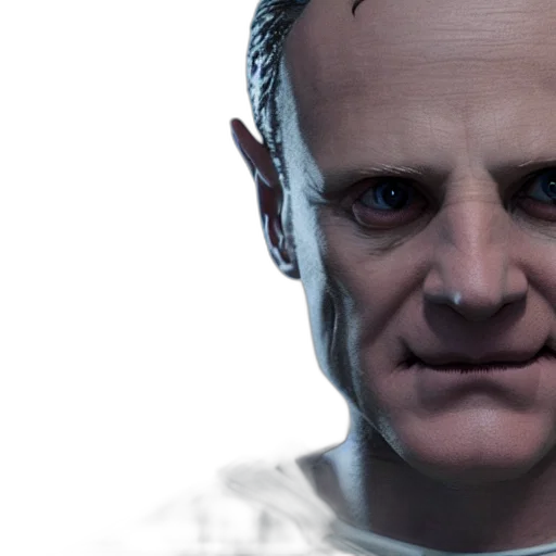 face, robot, 3d render, photorealistic transparent PNG cut-out
