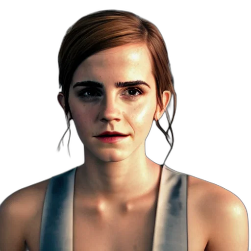 face, dress, staff, weapon transparent PNG cut-out