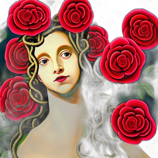 flower, face, photorealistic, fantasy art transparent PNG cut-out